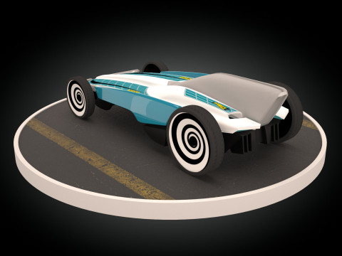 Formula Solar Car Low-poly Model 3D