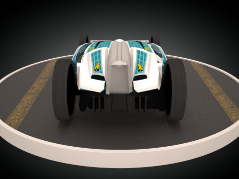 Formula Solar Car Low-poly Model 3D