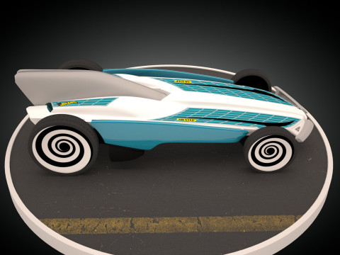 Formula Solar Car Low-poly Model 3D