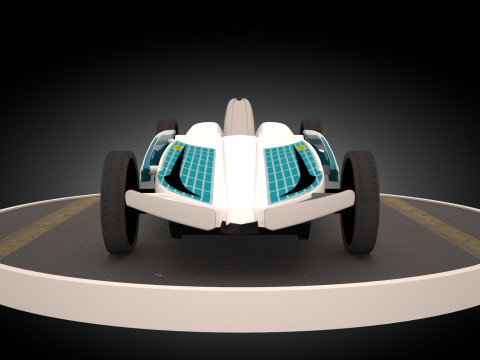 Formula Solar Car Low-poly Model 3D
