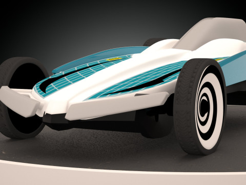 Formula Solar Car Low-poly Model 3D