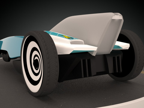 Formula Solar Car Low-poly Model 3D