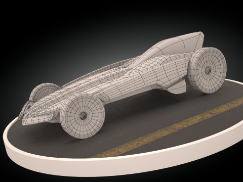 Formula Solar Car Low-poly Model 3D