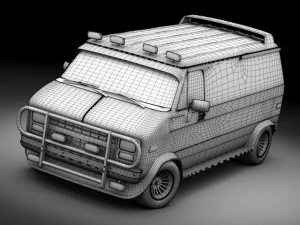 ateam gmc van std mat 3D Model