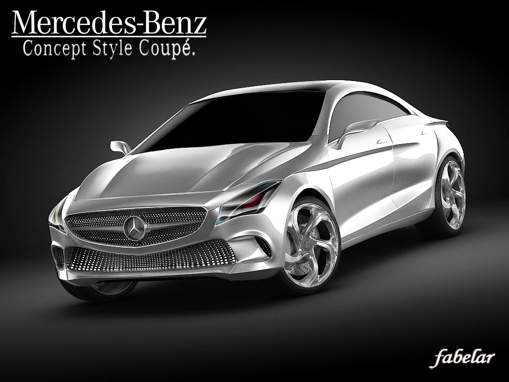 mercedes concept style coup 3D Model .c4d .max .obj .3ds .fbx .stl .blend 