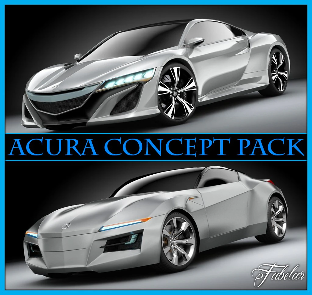 acura concept pack 3D Model .c4d .max .obj .3ds .fbx .stl .blend 