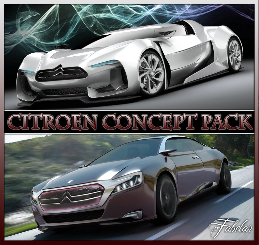 citroen concept pack 3D Model .c4d .max .obj .3ds .fbx .stl .blend 