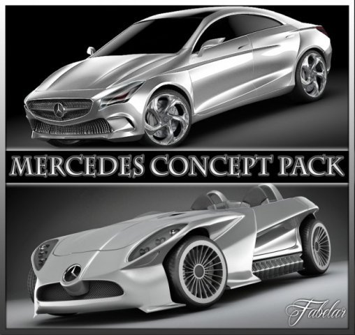 mercedes concept pack 3D Model .c4d .max .obj .3ds .fbx .stl .blend 
