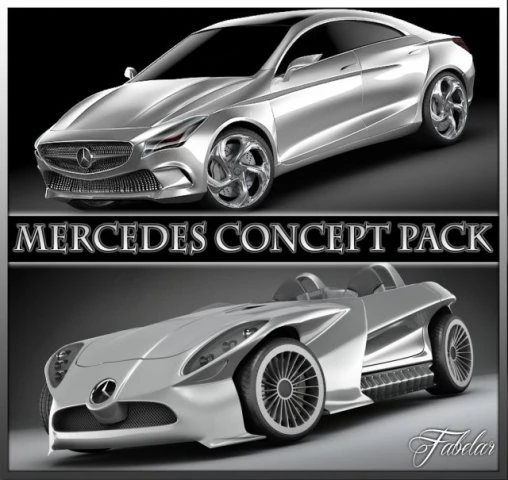 mercedes concept pack 3D Model .c4d .max .obj .3ds .fbx .stl .blend 