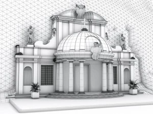 sant emidio alle grotte temple 3D Model
