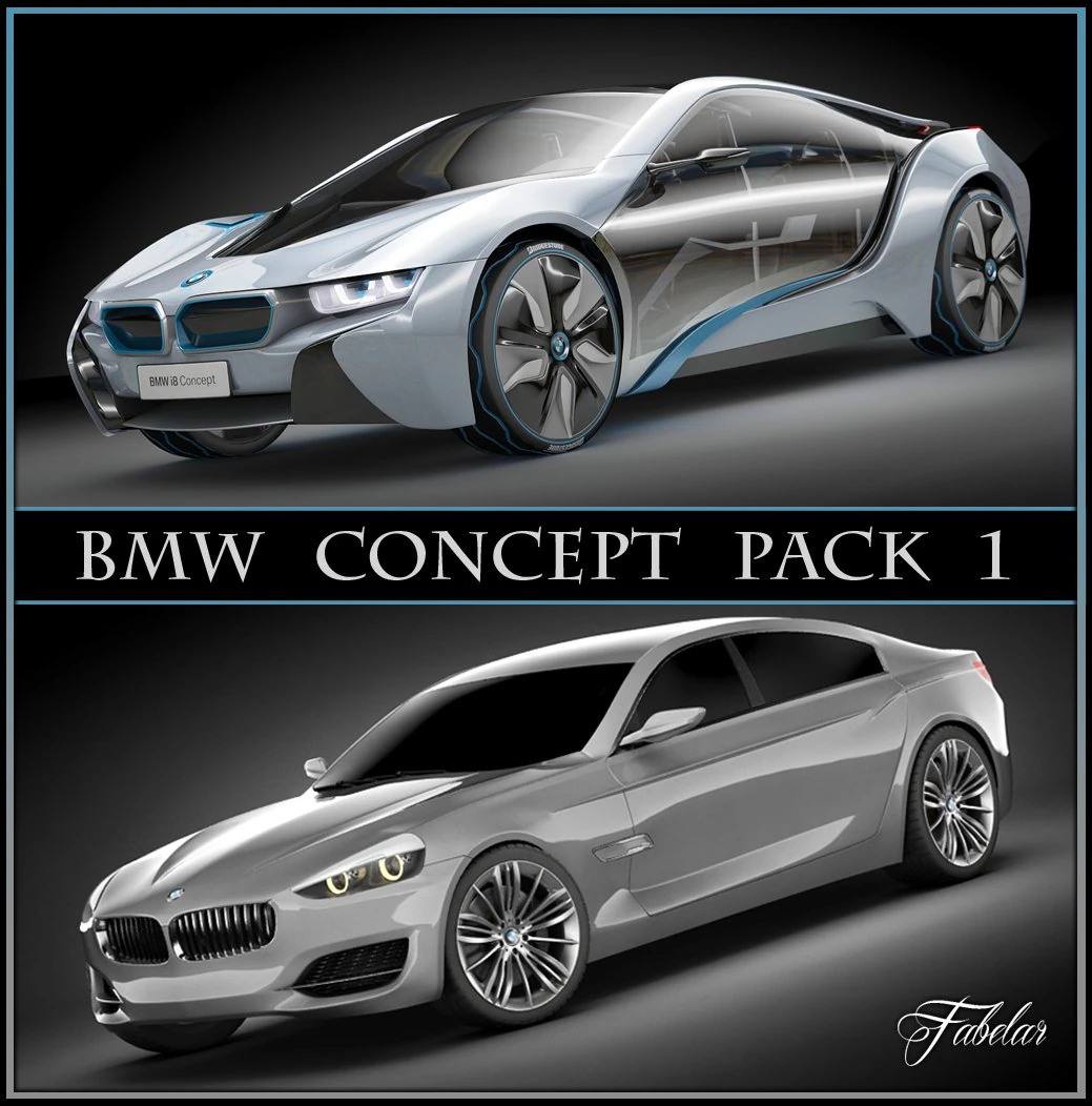 bmw concept pack 1 3D Model .c4d .max .obj .3ds .fbx .stl .blend 