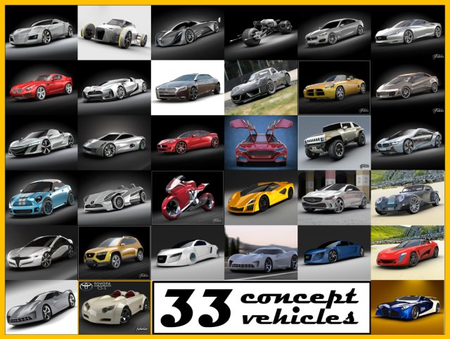 Concept vehicles collection 1 Model 3D .c4d .max .obj .3ds .fbx .stl .blend 