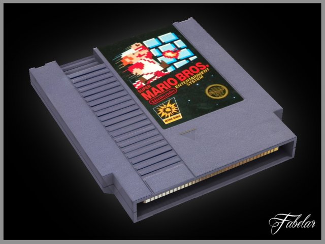 nes cartridge 3D Model .c4d .max .obj .3ds .fbx .stl .blend 