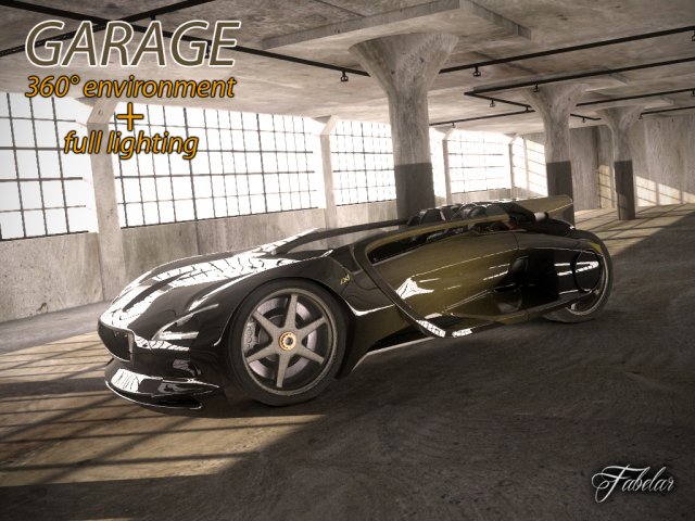 garage rendering environment 3D Model .c4d .max .obj .3ds .fbx .stl .blend 