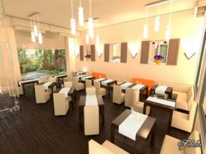 int&eacute;rieur du restaurant 1 Modèle 3D