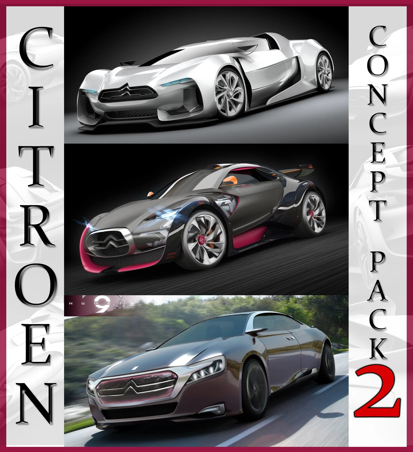citroen concept pack 2 3D Model .c4d .max .obj .3ds .fbx .stl .blend 
