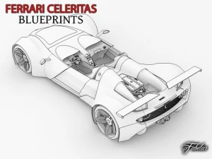 ferrari celeritas blueprints 3D Model