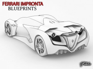 ferrari impronta blueprints Modello 3D