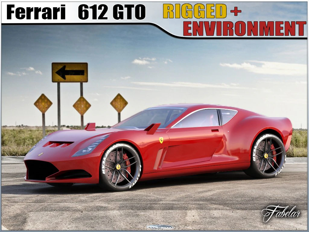 ferrari 612 gto concept 3D Model .c4d .max .obj .3ds .fbx .stl .blend 