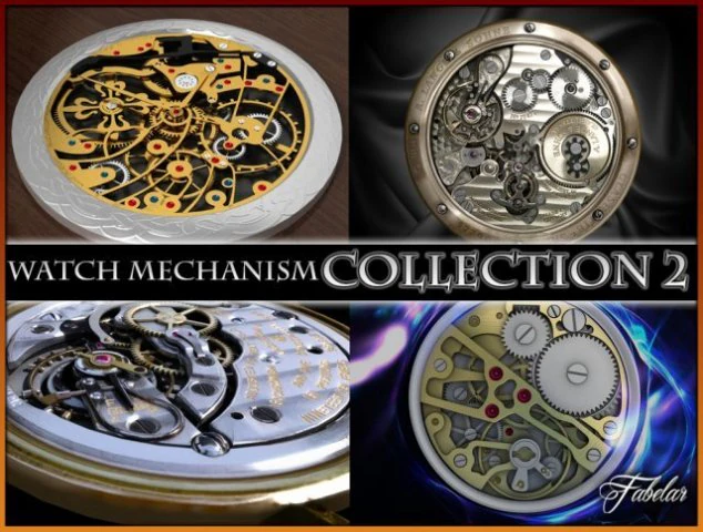 watch mechanism coll 2 3D Model .c4d .max .obj .3ds .fbx .stl .blend 