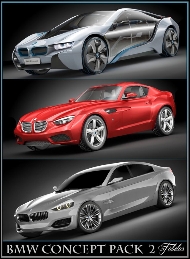 bmw concept pack 2 3D मॉडल .c4d .max .obj .3ds .fbx .stl .blend 