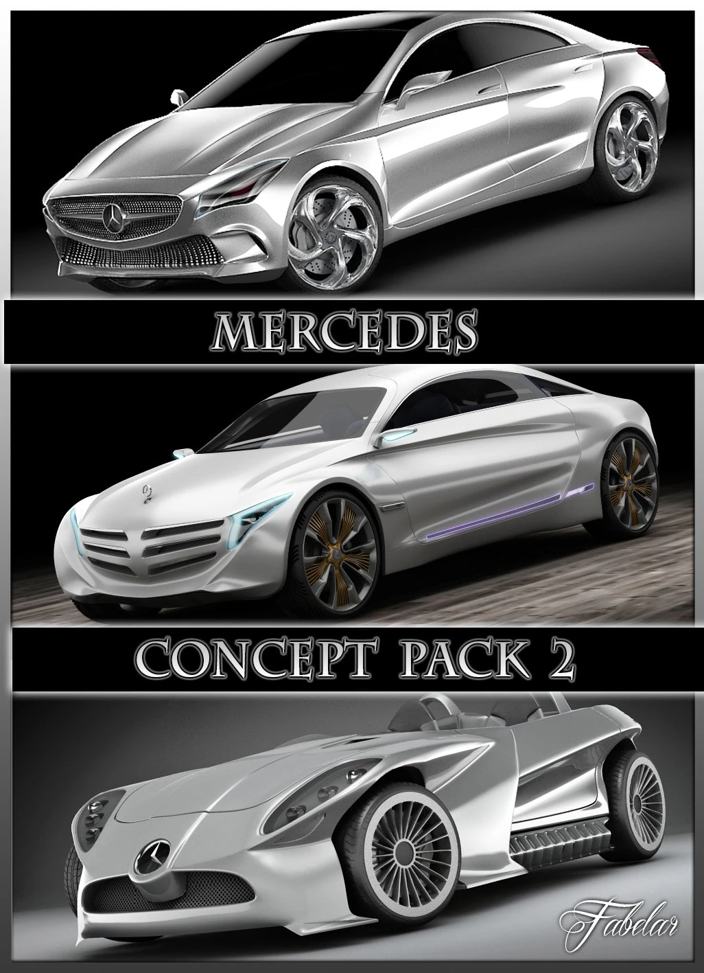 mercedes concept pack 2 3D Model .c4d .max .obj .3ds .fbx .stl .blend 