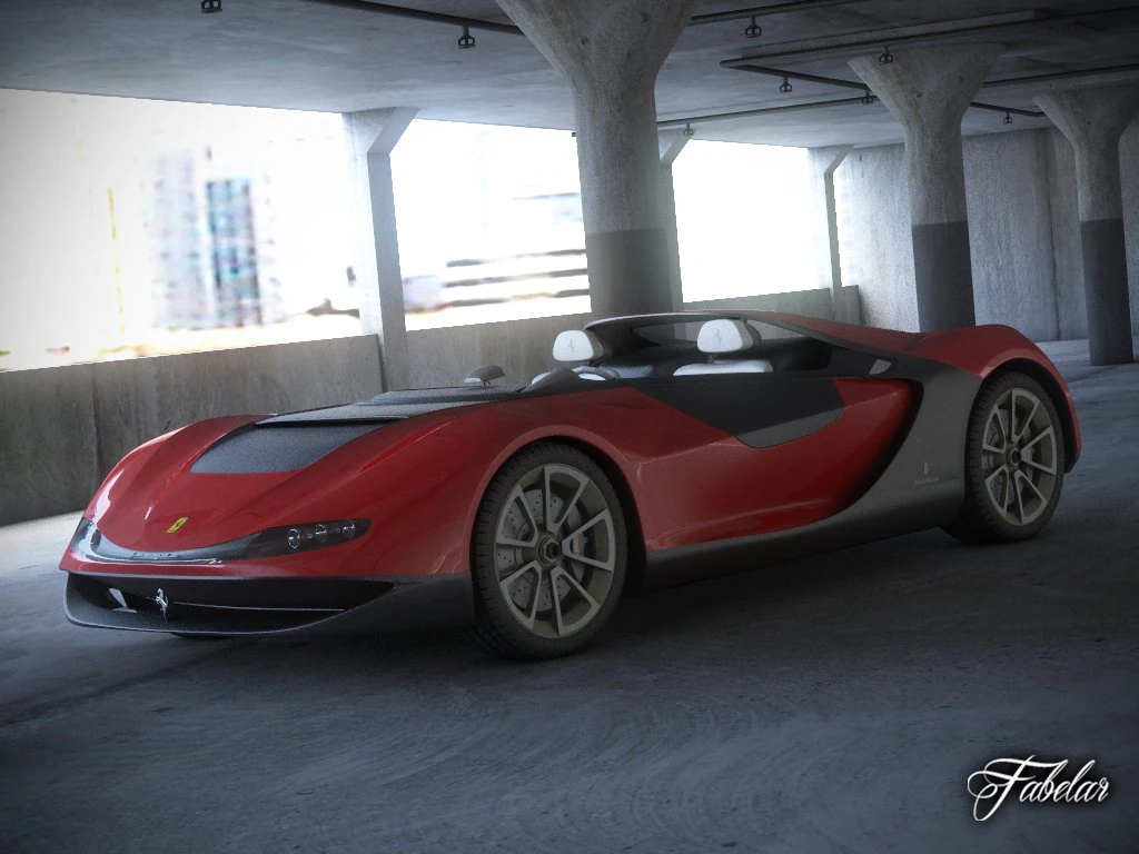 ferrari sergio concept 3D Model .c4d .max .obj .3ds .fbx .stl .blend