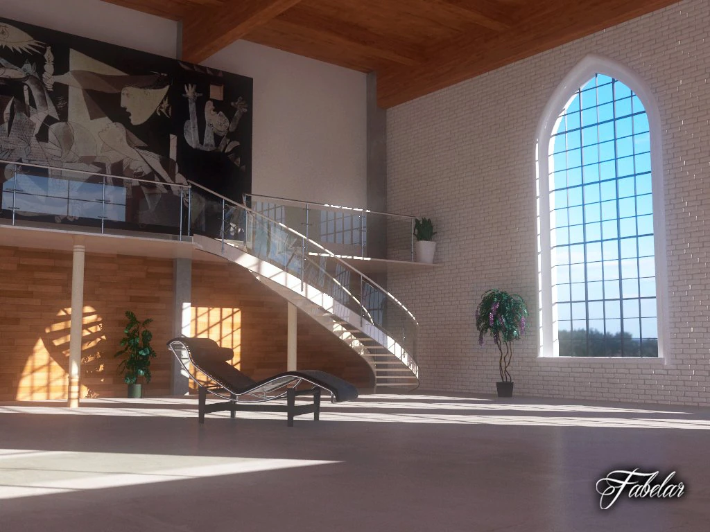 garagem de luxo Modelo 3D .c4d .max .obj .3ds .fbx .stl .blend 