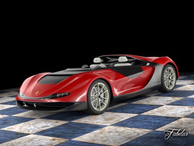 Ferrari sergio concept std mat 3D Model .c4d .max .obj .3ds .fbx .stl .blend 