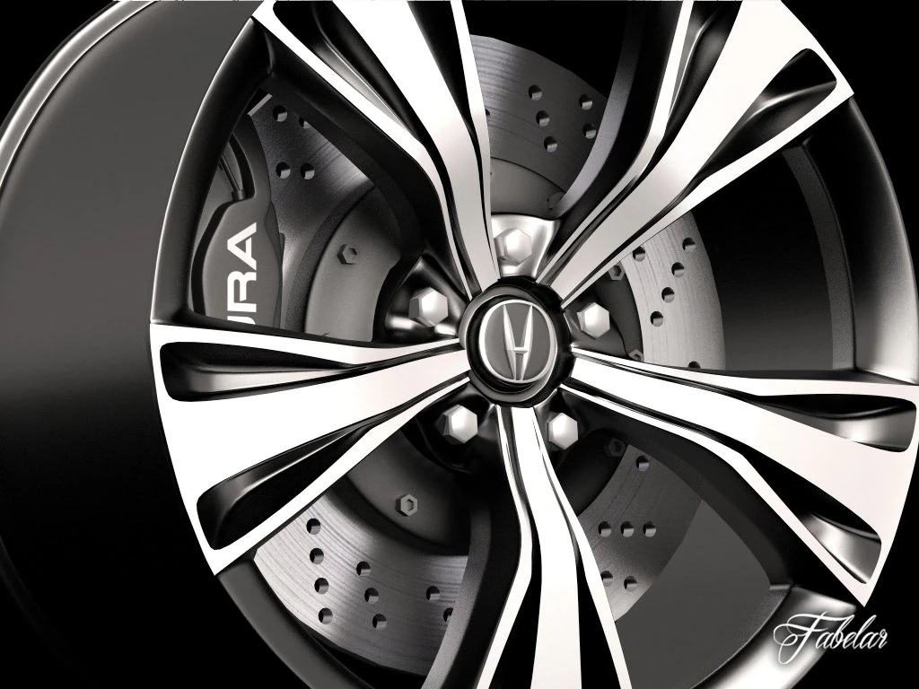 acura nsx rim 3D Model .c4d .max .obj .3ds .fbx .stl .blend 