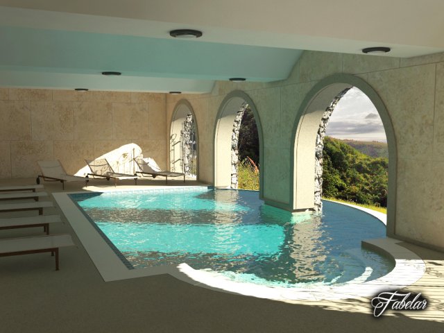 swimming pool 01 Model 3D .c4d .max .obj .3ds .fbx .stl .blend 