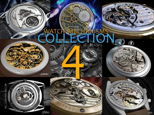 watch mechanism 4 Model 3D .c4d .max .obj .3ds .fbx .stl .blend 