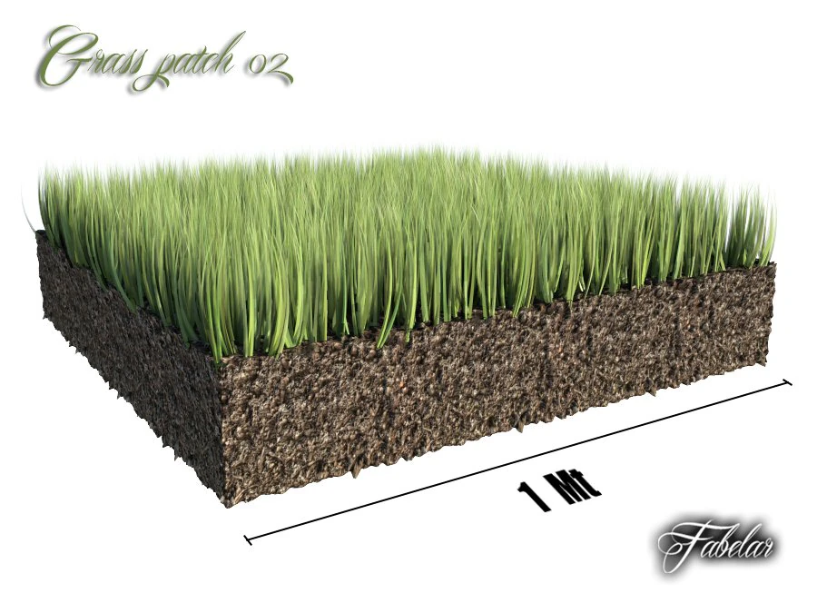 grass patch 02 3D Model .c4d .max .obj .3ds .fbx .stl .blend 