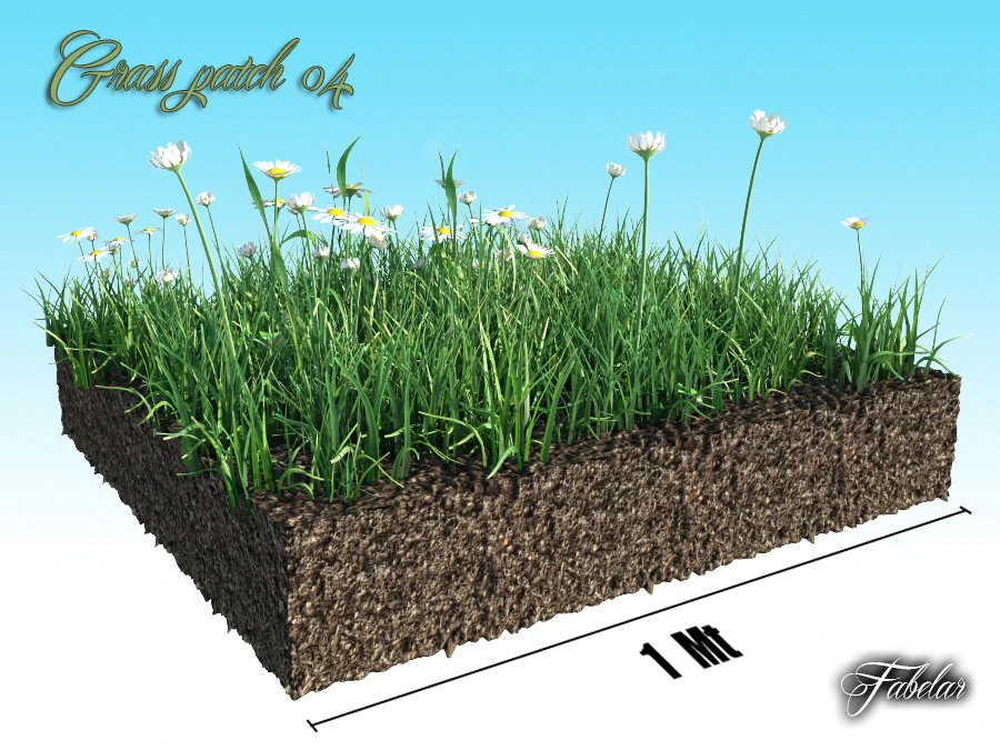 grass patch 04 3D Model .c4d .max .obj .3ds .fbx .stl .blend 