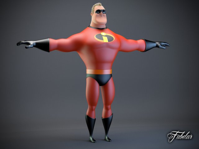 mr incredible 3D Model .c4d .max .obj .3ds .fbx .stl .blend 