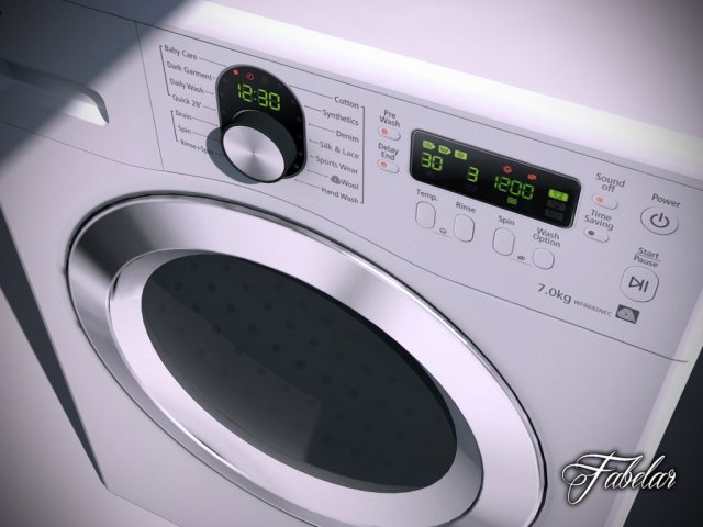 washing machine 3D Model .c4d .max .obj .3ds .fbx .stl .blend 
