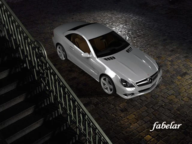 mercedes sl 2009 3D Model .c4d .max .obj .3ds .fbx .stl .blend 