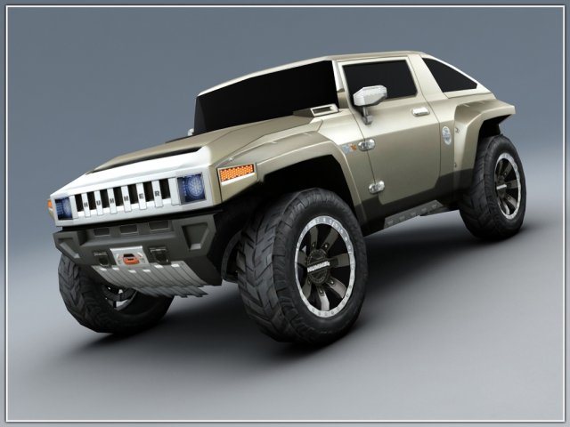 hummer hx low poly Modelo 3D .c4d .max .obj .3ds .fbx .stl .blend 