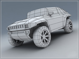 hummer hx low poly Modelo 3D