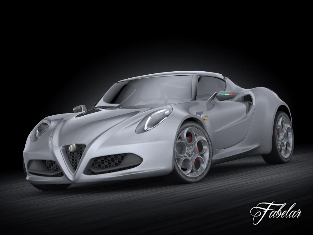 alfa romeo 4c 3D Model .c4d .max .obj .3ds .fbx .stl .blend 
