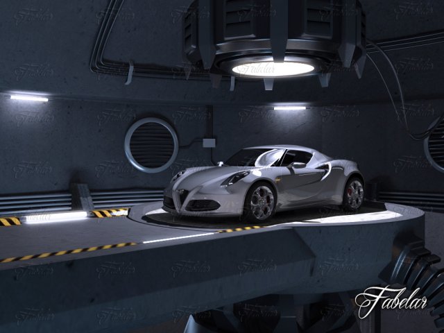 alfa 4c garage Model 3D .c4d .max .obj .3ds .fbx .stl .blend 