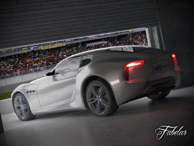 maserati alfieri garage 3D Модель .c4d .max .obj .3ds .fbx .stl .blend 
