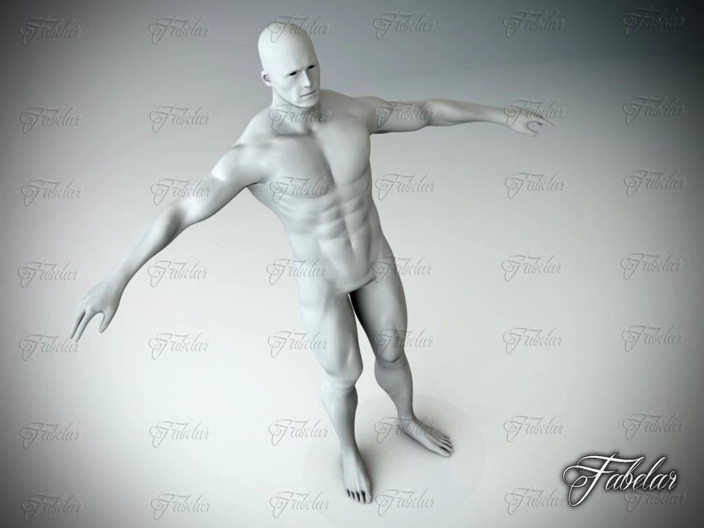 male body vray 3D Model .c4d .max .obj .3ds .fbx .stl .blend