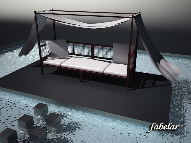 four poster bed 3D Model .c4d .max .obj .3ds .fbx .stl .blend 