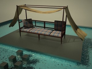 four poster bed 3D 모델