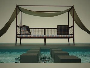 four poster bed 3D Model