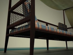 four poster bed 3D 모델