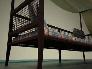 four poster bed 3D Model