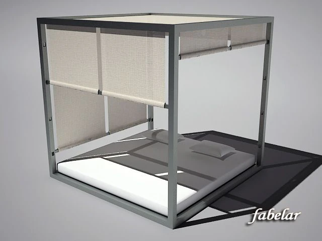 four poster bed 2 3D Model .c4d .max .obj .3ds .fbx .stl .blend 