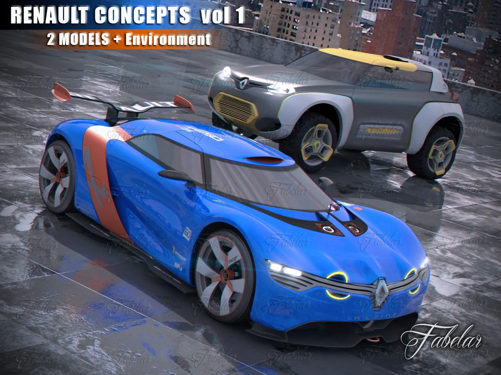 renault concept vol 1 3D Model .c4d .max .obj .3ds .fbx .stl .blend 